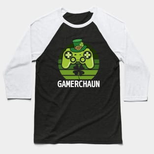 Gamerchaun Irish Gaming St Patrick's Day Retro Green Design Baseball T-Shirt